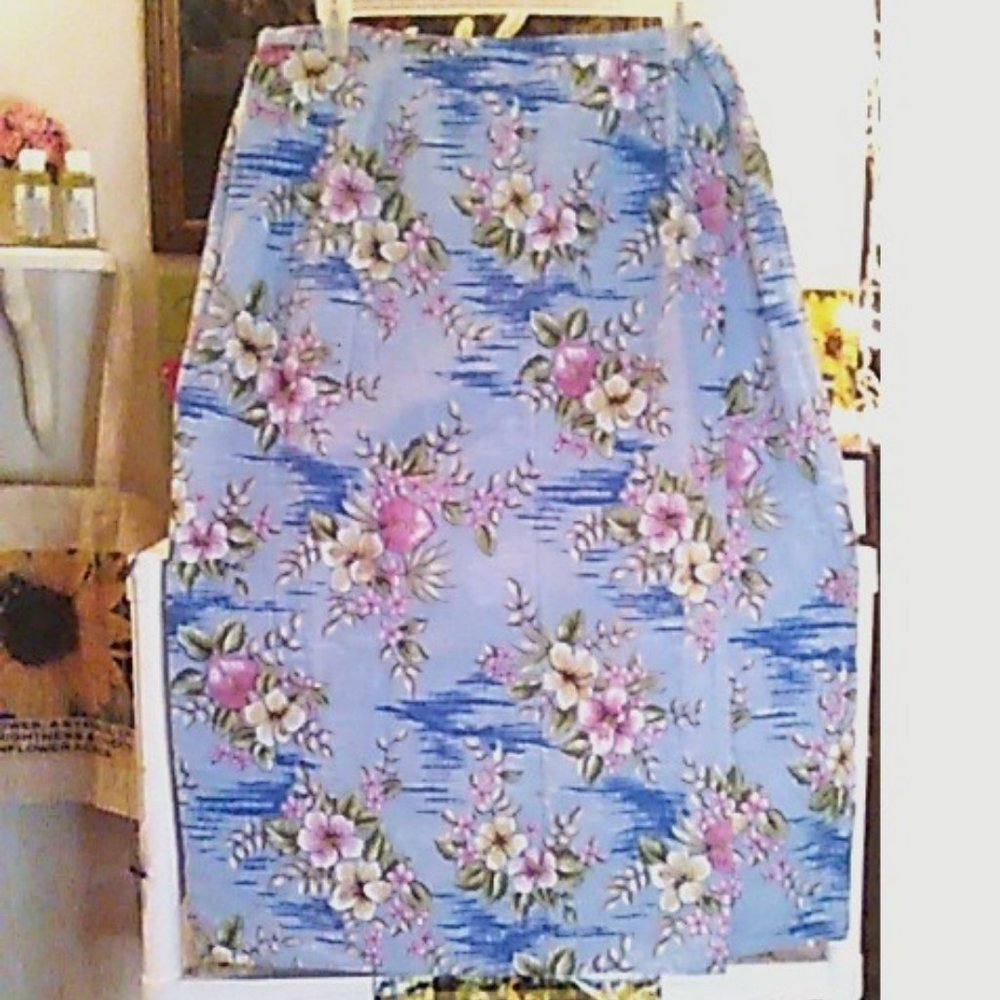 Capacity Skirt 1X Faux Wrap Tropical Floral Vacation Vibes
